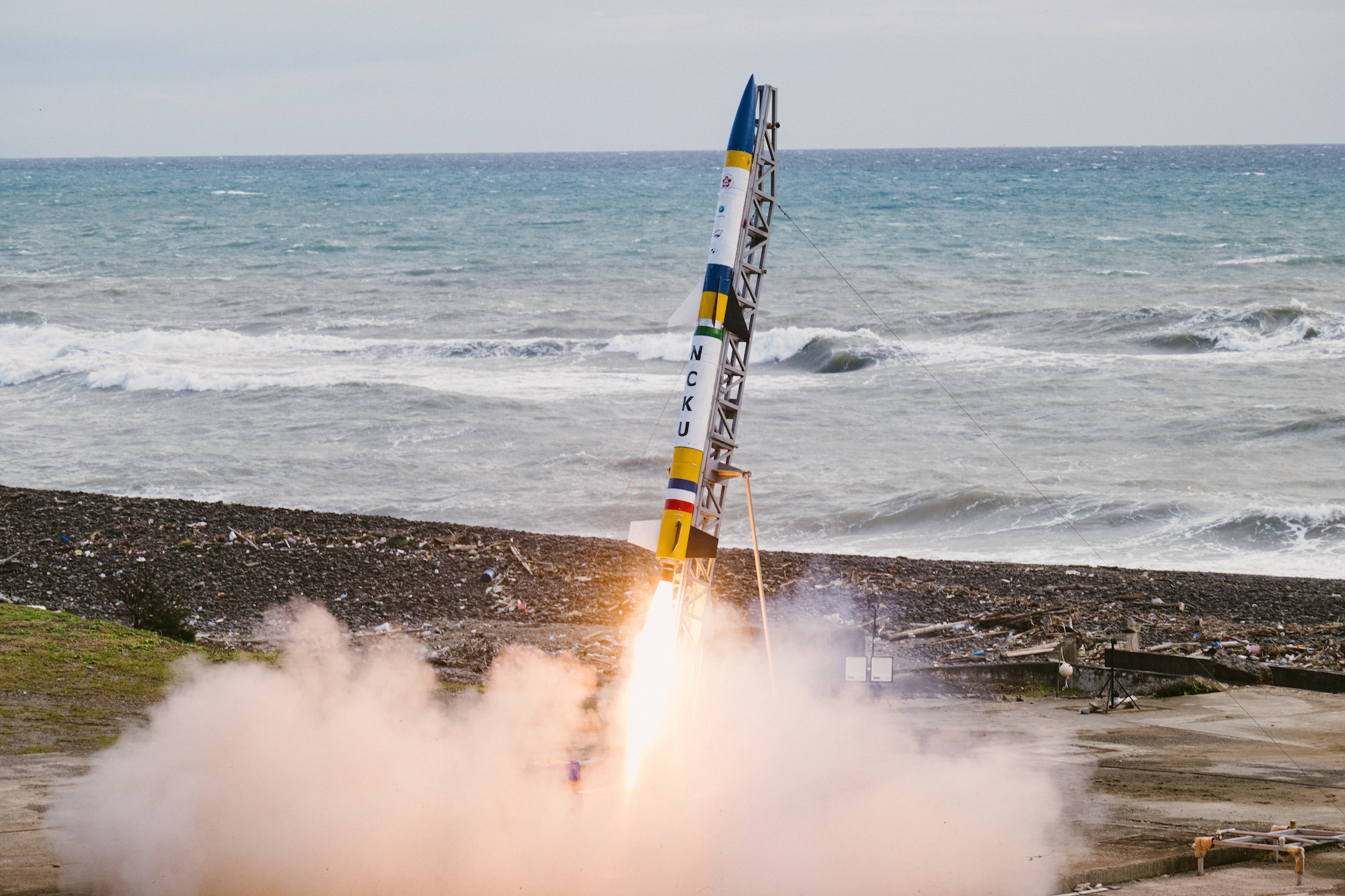 Launch of Two-Stage Hybrid Rocket - NCKU